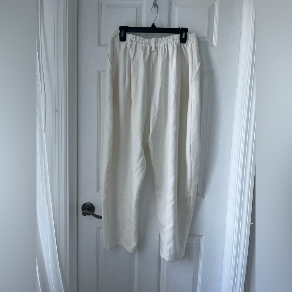 Halara mid rise Elegant White Women's Pants with pockets size Large - Picture 7 of 14
